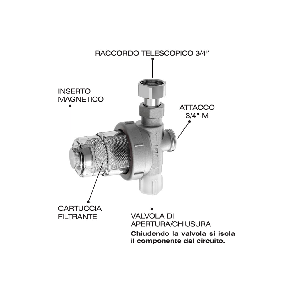FILTRO DEFANGATORE MAGNETICO CROMATO "POCKETFAR" PER IMPIANTI TERMICI FAR - img 4