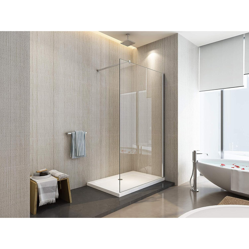 PARETE DOCCIA WALK-IN "ITACA" VETRO TRASPARENTE Sp.6 mm PROFILO CROMO - img 3
