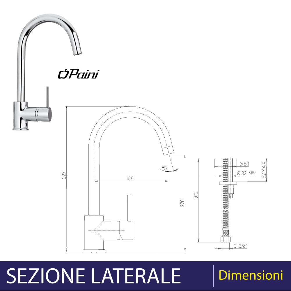 MISCELATORE LAVELLO A BOCCA ALTA 'NEW DISCO' - img 3