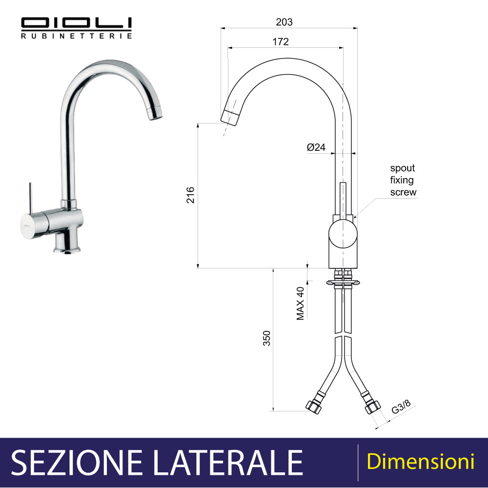 MISCELATORE LAVELLO LATERALE CON CANNA A PONTE "MICRO" - img 4