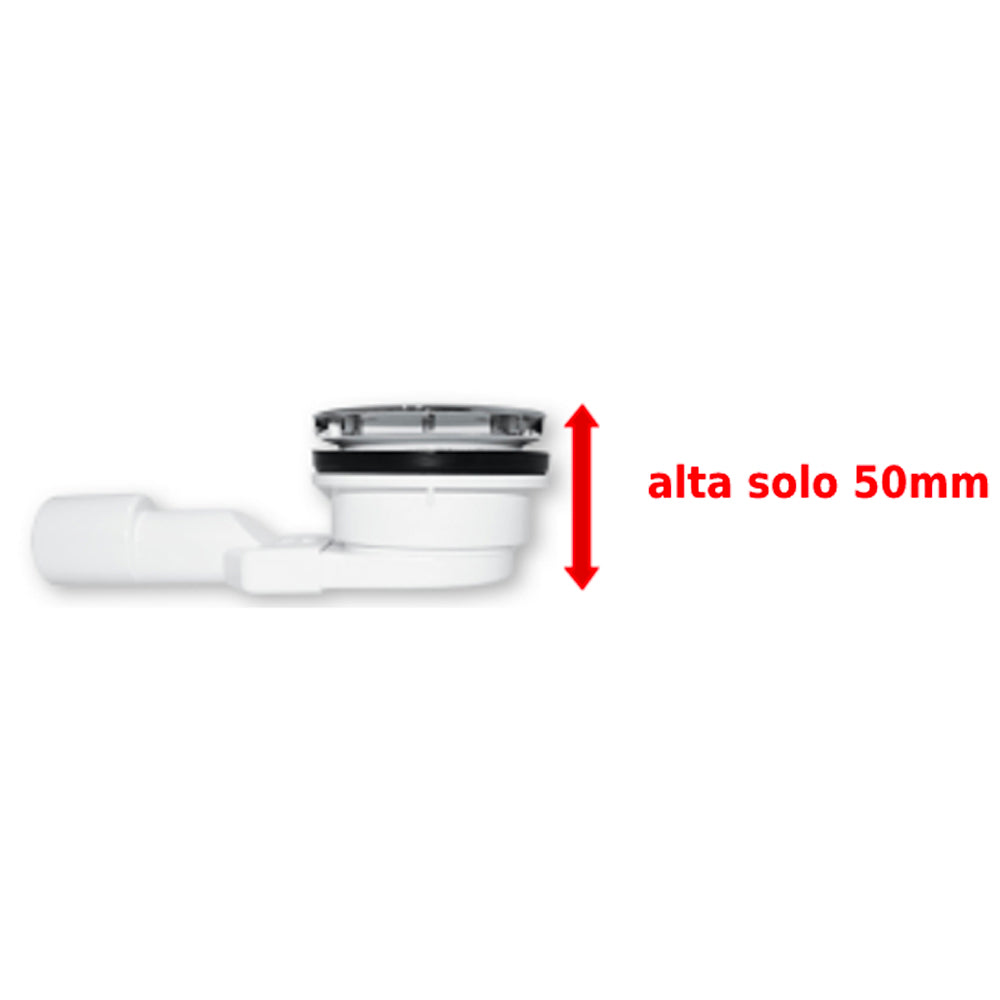 PILETTA PER PIATTO DOCCIA FORO Ø90 "SLIMMY" CROMO - img 3