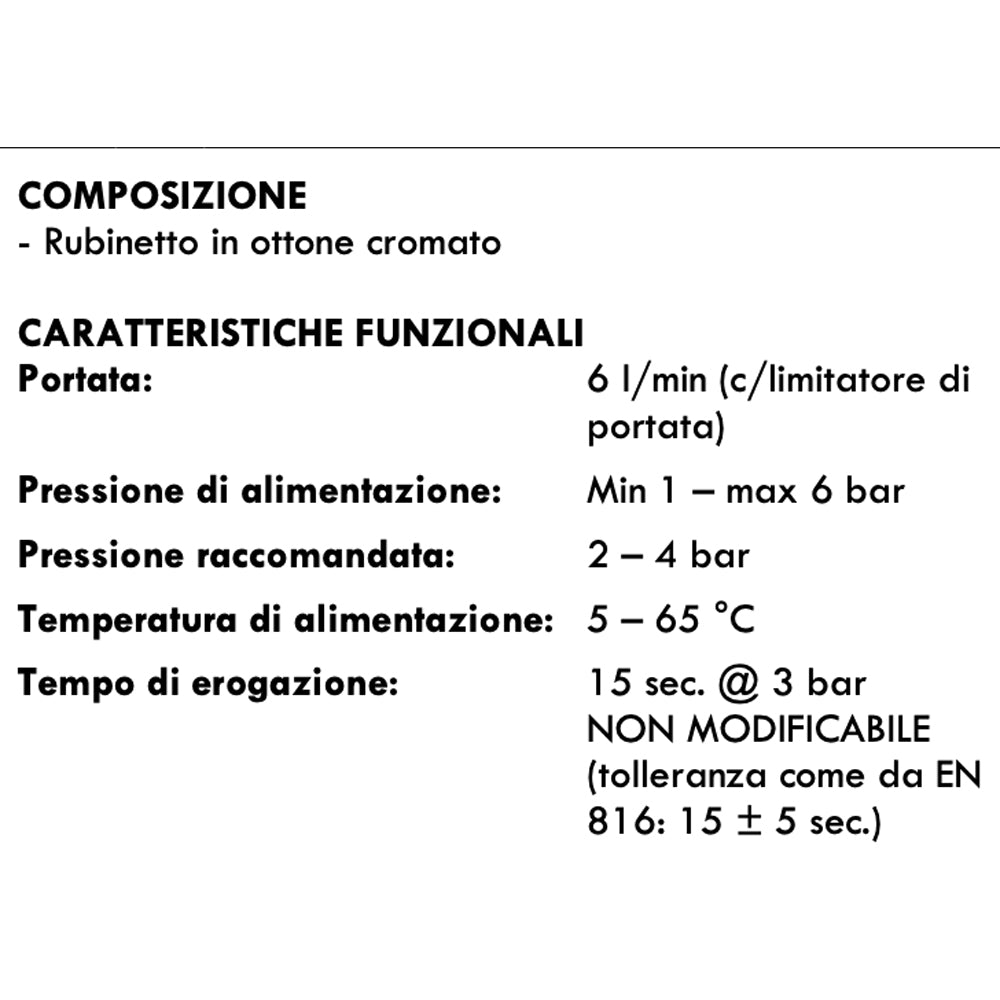 RUBINETTO TEMPORIZZATO A PARETE CON COMANDO A PULSANTE - img 3