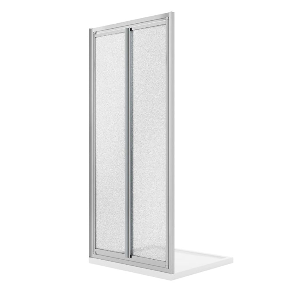 PORTA DOCCIA A 2 ANTE BATTENTI "SMERALDA" VETRO STAMPATO C Sp.3 mm PROFILO CROMO - img 2