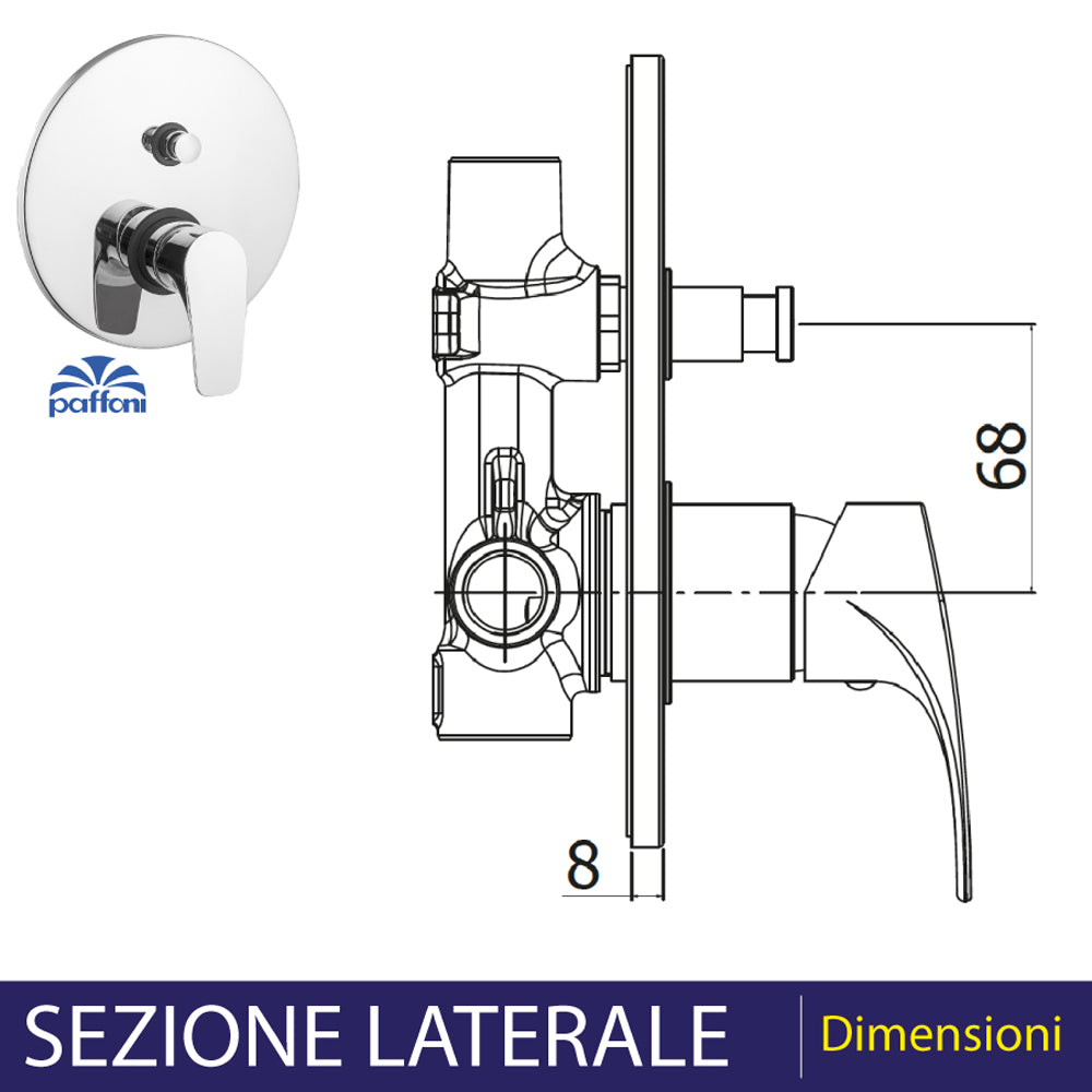 MISCELATORE INCASSO DOCCIA CON DEVIATORE "LIME" - img 5