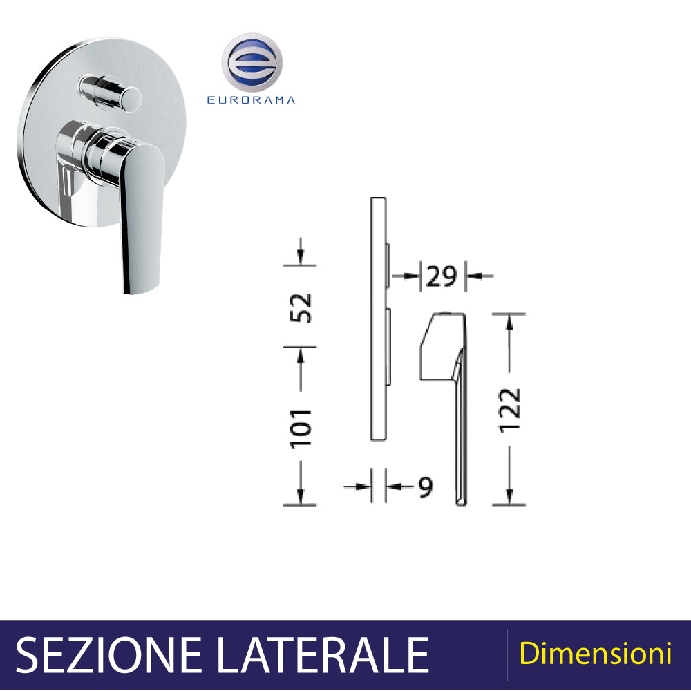 MISCELATORE DOCCIA INCASSO CON DEVIATORE "KLINT" - img 5