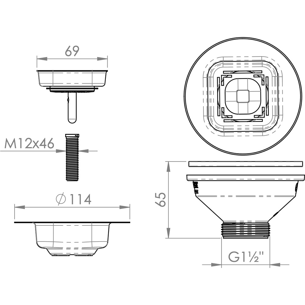 PILETTA "MULTI STYLE" PER LAVELLO CUCINA CON FORO Ø90 STP - img 3