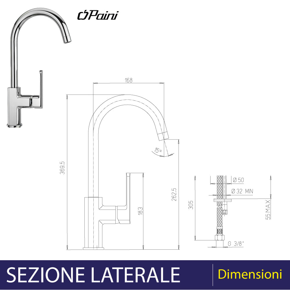 MISCELATORE LAVELLO A BOCCA ALTA "STILE" - img 4