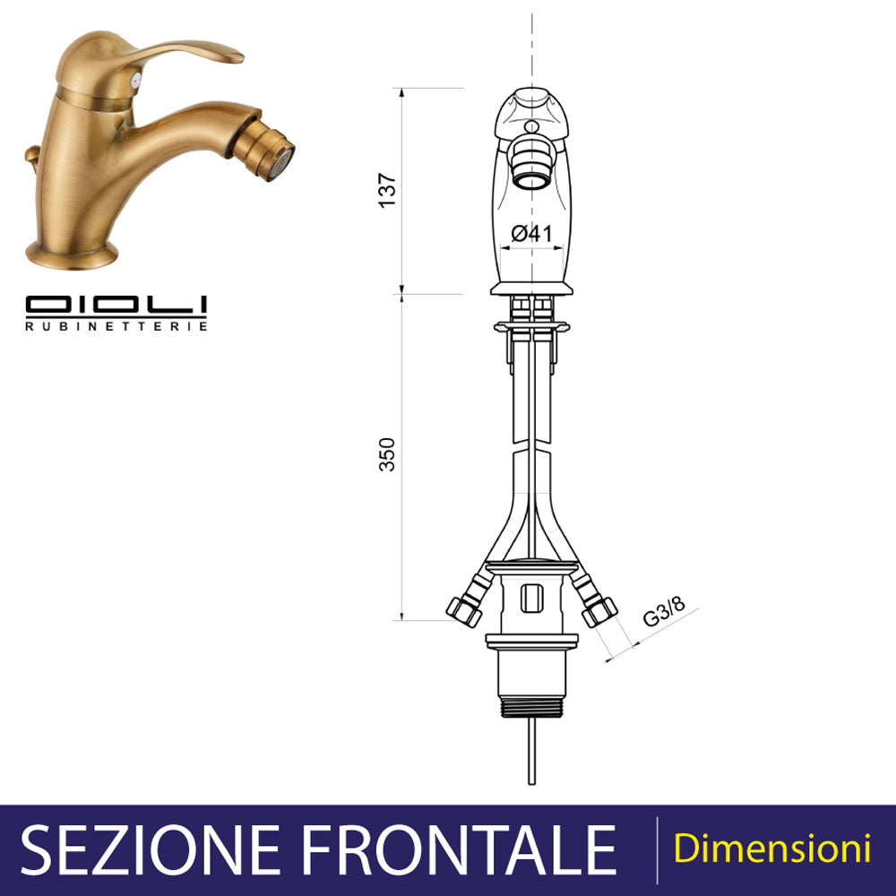 MISCELATORE BIDET ARCANA BRONZO - img 4