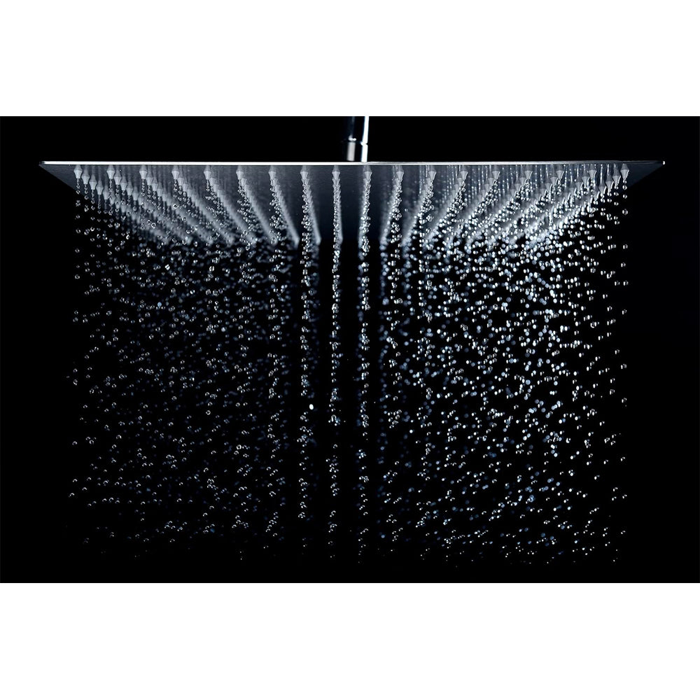 SOFFIONE DOCCIA "SLIM" H. 2 MM QUADRO IN ACCIAIO SUPER-MIRROR - img 2