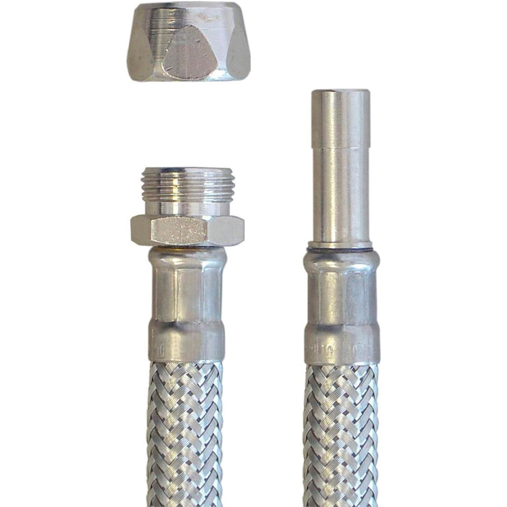 FLESSIBILE IN ACCIAIO INOX M3/8"x10 BICONO CON TRONCHETTO Ø10 - img 5