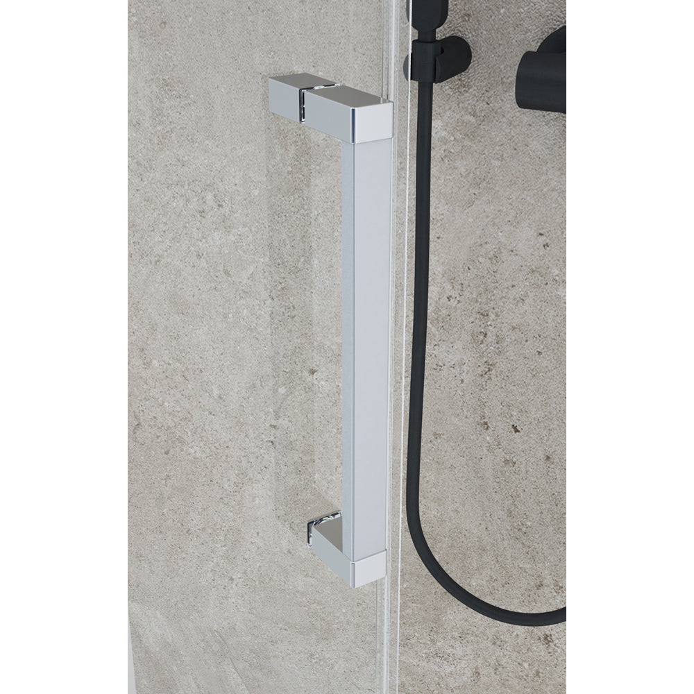 PORTA DOCCIA A 1 ANTA FISSA E 1 SCORREVOLE "KUADRO" VETRO TRASPARENTE - img 5