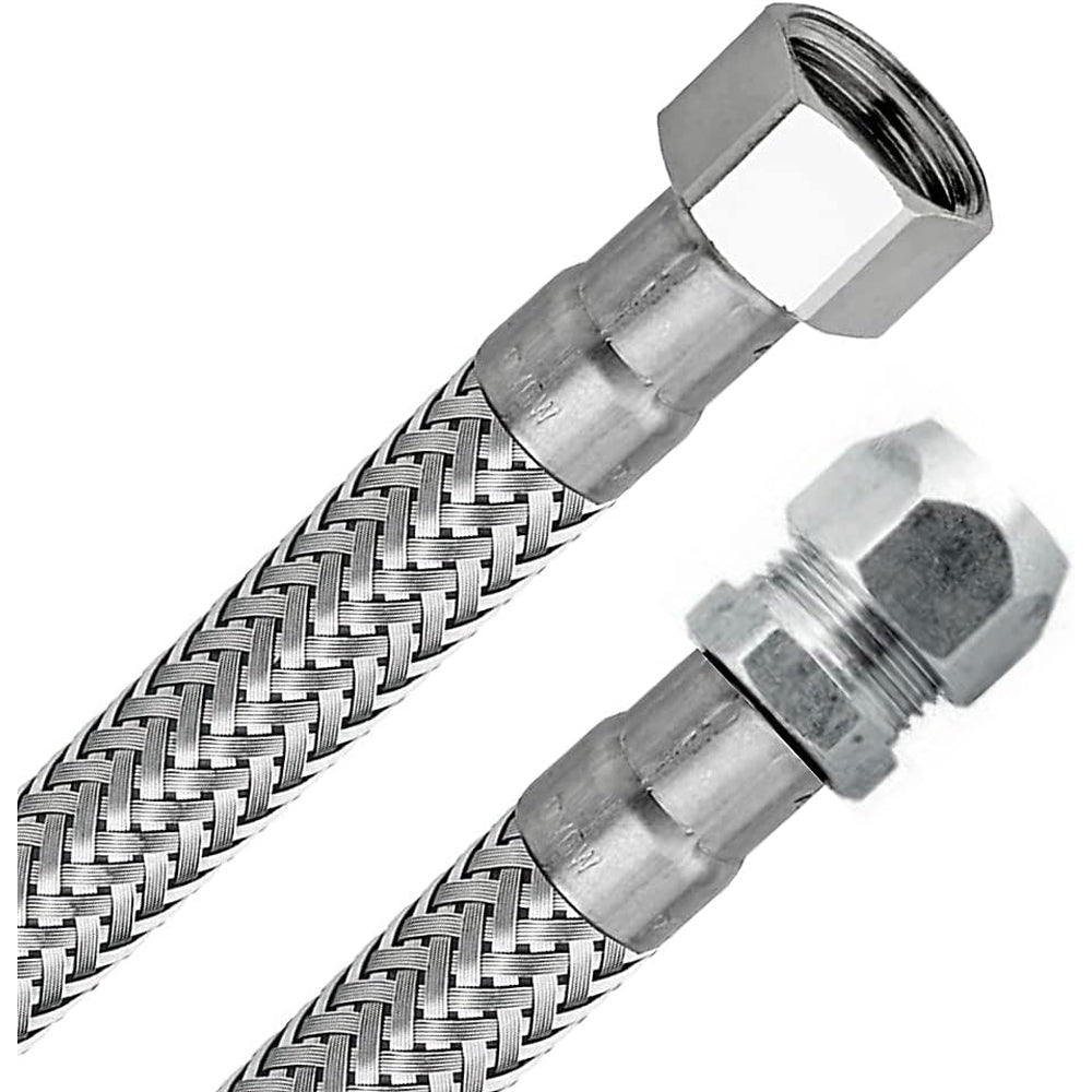 FLESSIBILE IN ACCIAIO INOX F1/2 x M3/8x10 BICONO - img 5