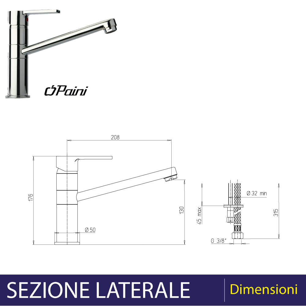 MISCELATORE LAVELLO CON BOCCA COASSIALE "LE MANS" - img 3