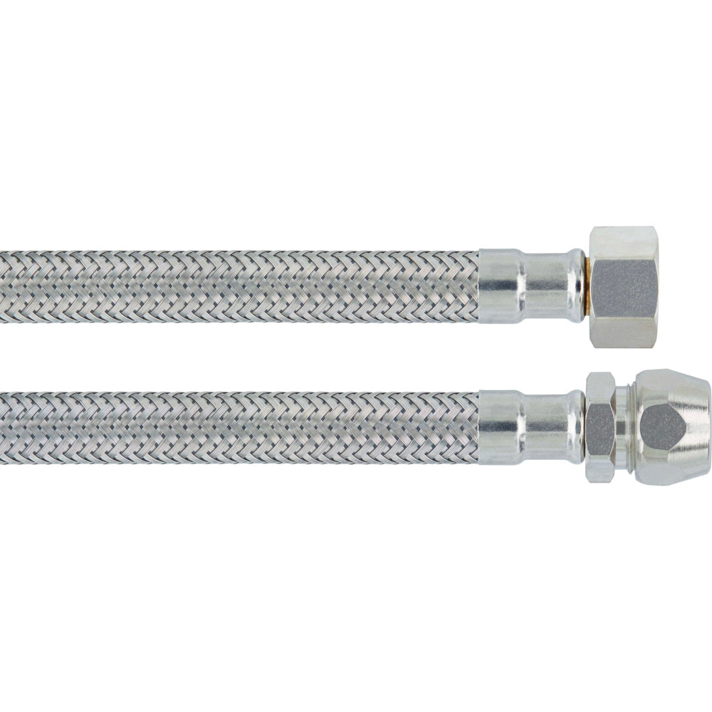FLESSIBILE IN ACCIAIO INOX F1/2 x M3/8x10 BICONO - img 3