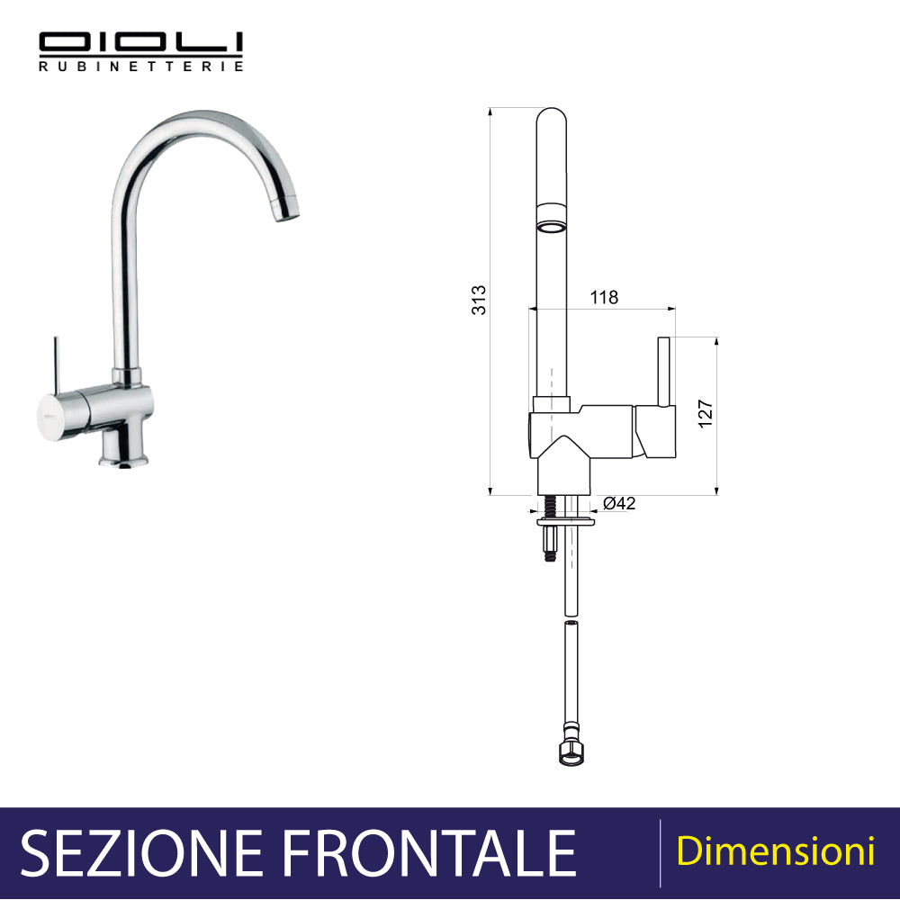 MISCELATORE LAVELLO LATERALE CON CANNA A PONTE "MICRO" - img 3