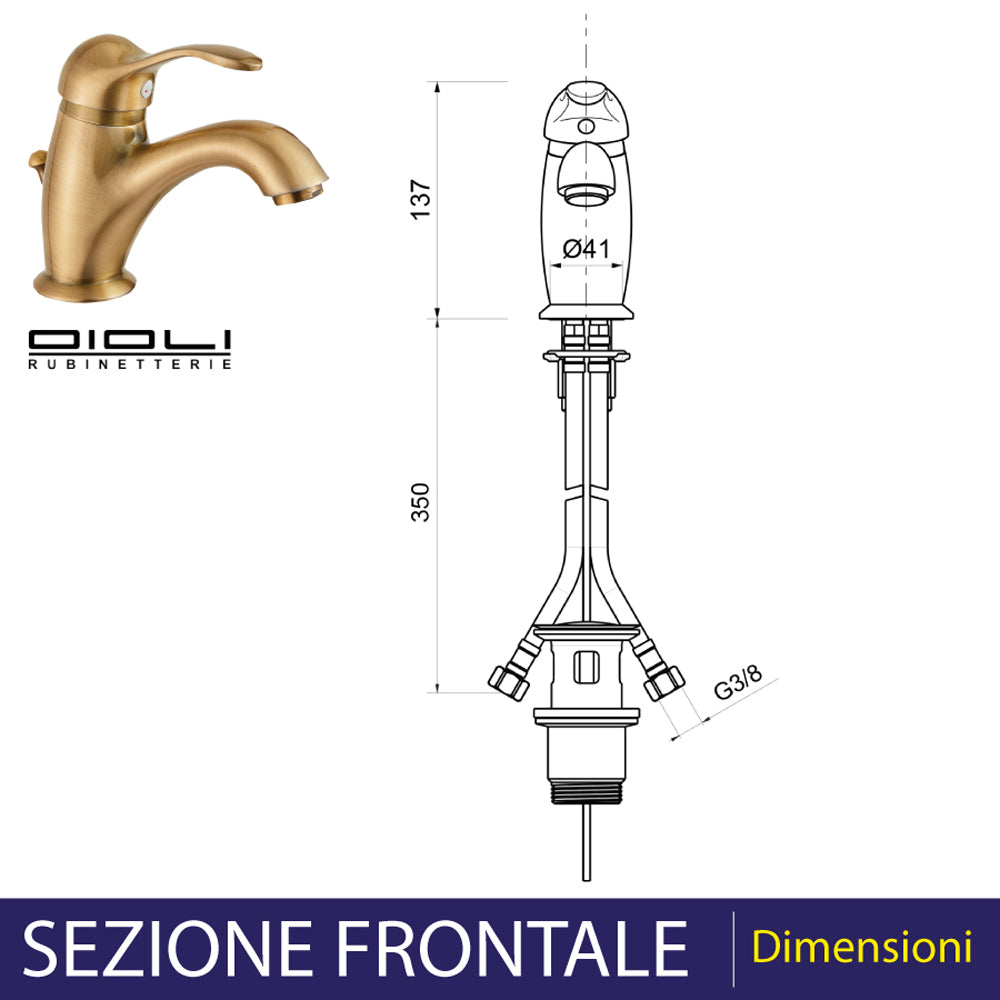 MISCELATORE LAVABO ARCANA BRONZO - img 4
