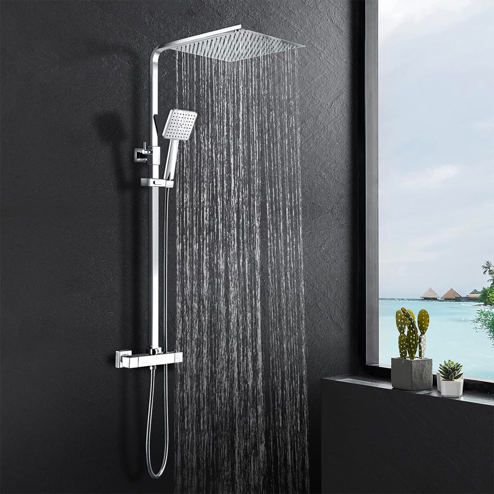 SET COLONNA DOCCIA MONOGETTO "SQUARE" QUADRA CON MISCELATORE TERMOSTATICO - img 3