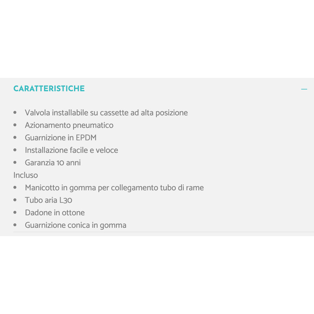VALVOLA DI SCARICO PNEUMATICA "OLI REPLACE" PER CASSETTA ALTA IN CERAMICA - img 4