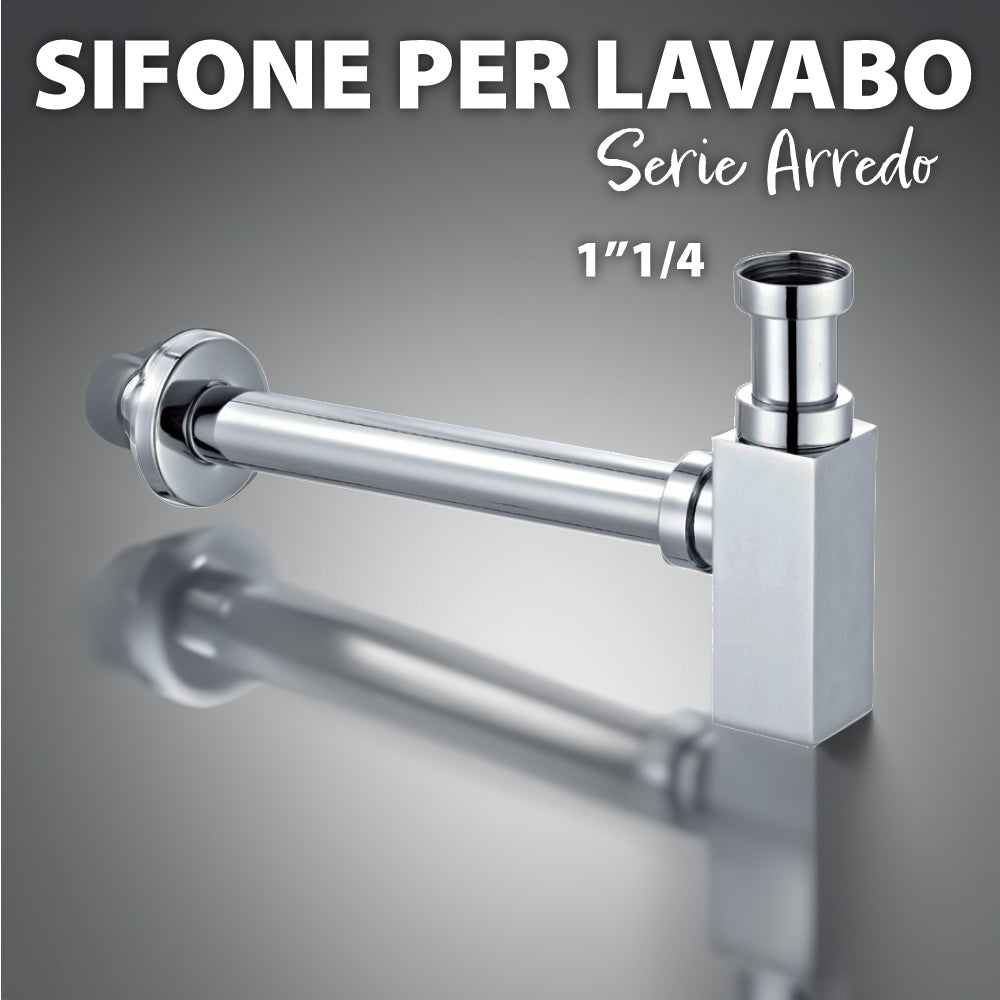 SIFONE D'ARREDO QUADRO PER LAVABO "LUSSO" CROMATO - img 5