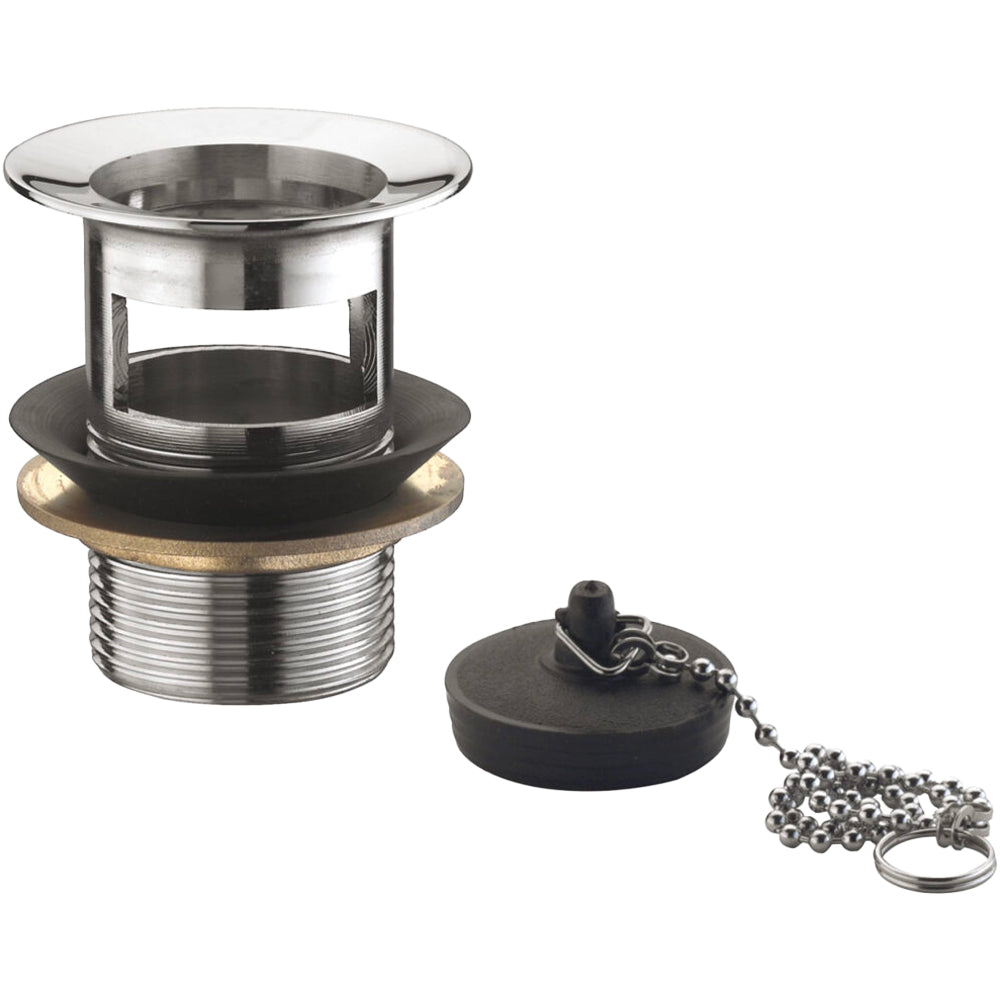 PILETTA PER LAVABO E BIDET IN OTTONE CTP CON TAPPO A CATENELLA - img 2