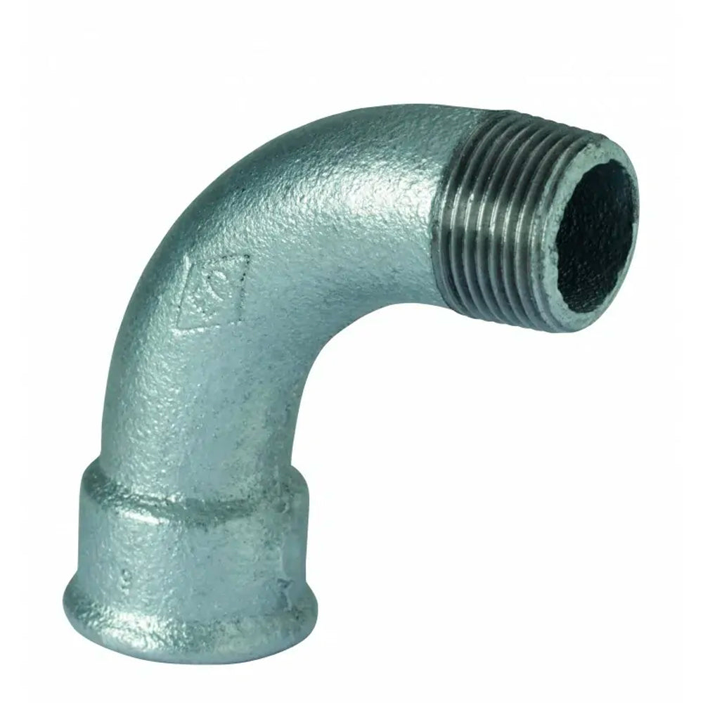 CURVA A 90° MASCHIO/FEMMINA IN GHISA ZINCATA - img 2