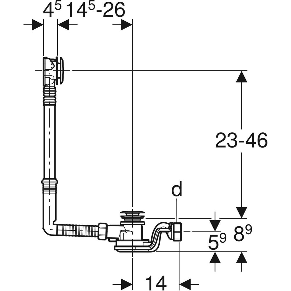 COLONNA DI SCARICO VASCA CON AZIONAMENTO PUSHCONTROL Ø 52 - img 5