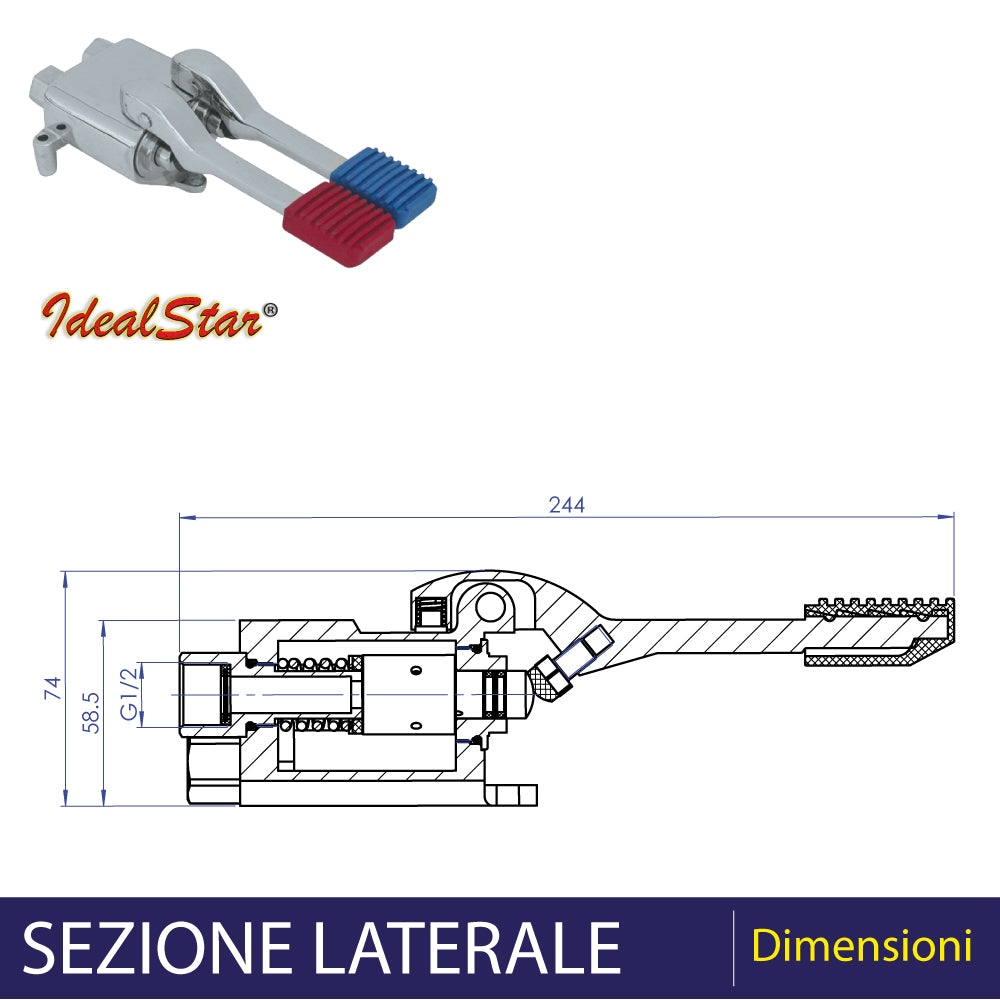 RUBINETTO A PEDALE 2 VIE "UNIVERSO" PER INSTALLAZIONE A PAVIMENTO - img 5