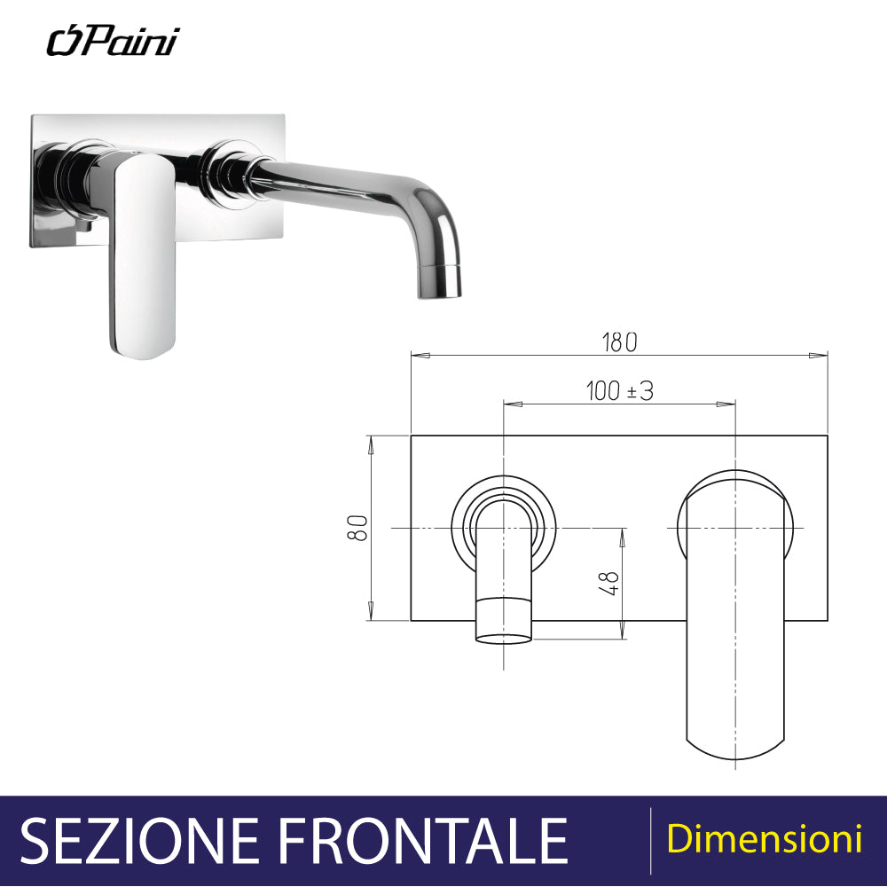 MISCELATORE LAVABO "STILE" CON BOCCA A MURO - img 5