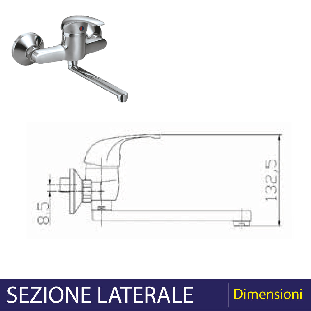 MISCELATORE LAVELLO A PARETE "PRINCE" - img 4
