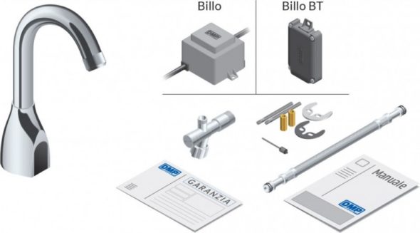 RUBINETTO ELETTRONICO LAVABO A FOTOCELLULA CON CANNA ALTA "BILLO" - img 3
