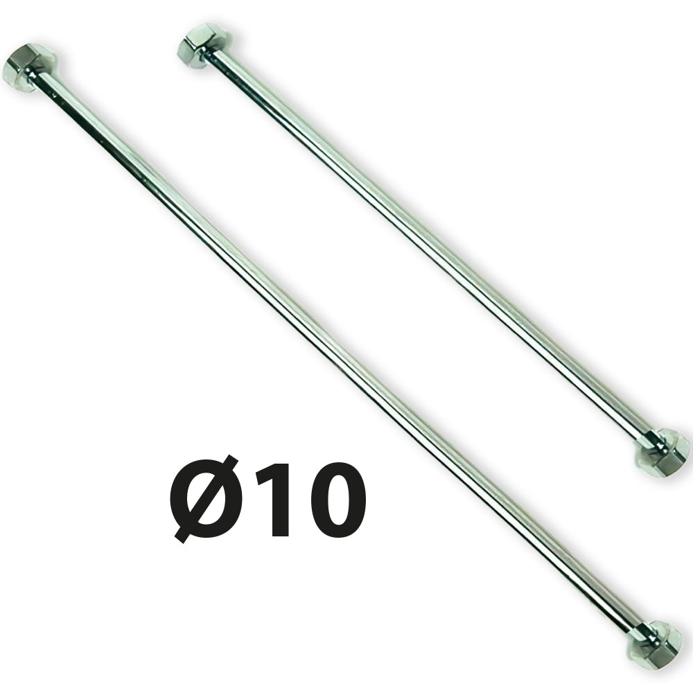 TUBETTO RAME CROMATO Ø10 CON 2 CARTELLE E 2 CALOTTE F 1/2" - img 3