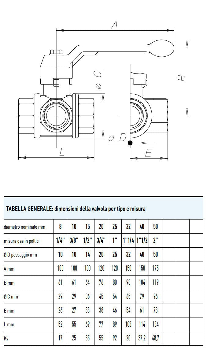 VALVOLA A SFERA FORATA PASSAGGIO TOTALE A 3 VIE DEVIAZIONE DEL FLUSSO L - img 4