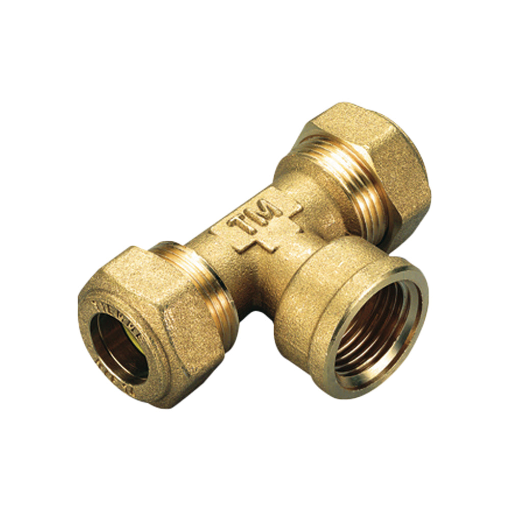 TEE FEMMINA A COMPRESSIONE CON O-RING GIALLO PER GAS TIEMME - img 3