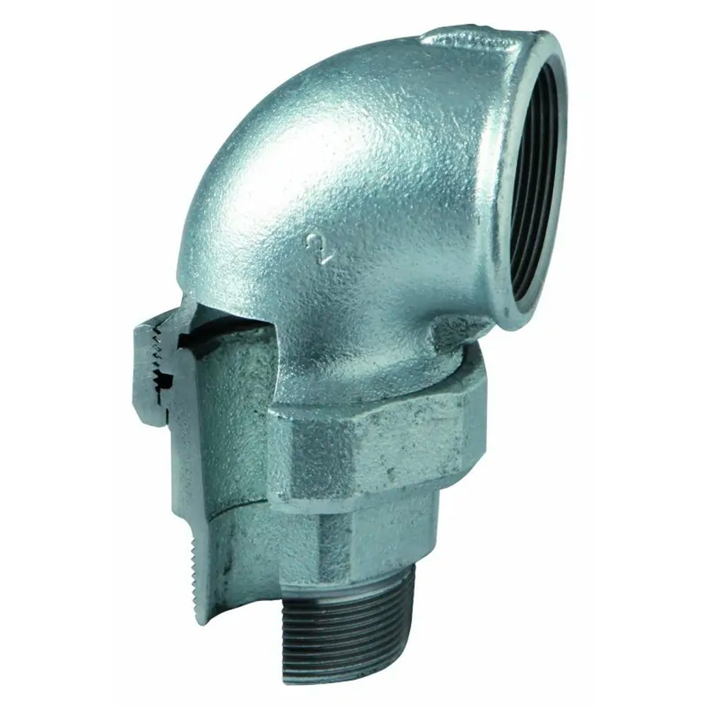 GOMITO 90° MASCHIO/FEMMINA CON BOCCHETTONE A SEDE CONICA IN GHISA ZINCATA - img 3