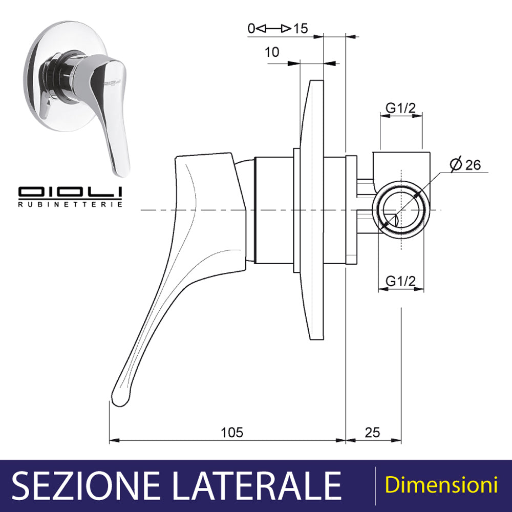 MISCELATORE DOCCIA INCASSO KAPPA - img 3