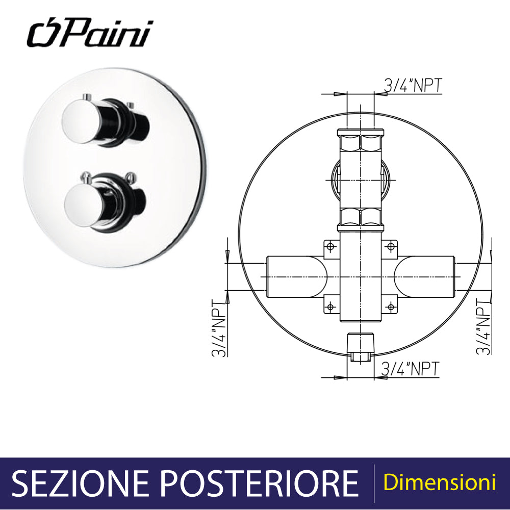 MISCELATORE DOCCIA INCASSO TERMOSTATICO "DISCO" - img 5
