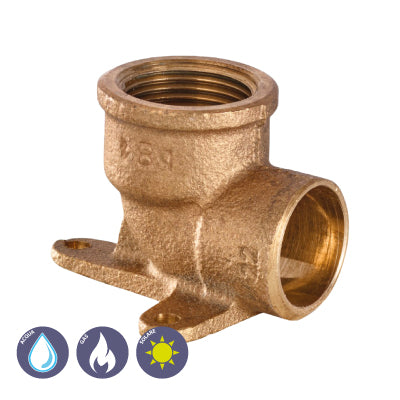 GOMITO A 90° FLANGIATO FILETTATO FEMMINA IN BRONZO A SALDARE - img 2