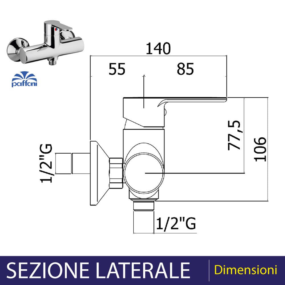 MISCELATORE DOCCIA ESTERNO "BLU" - img 3