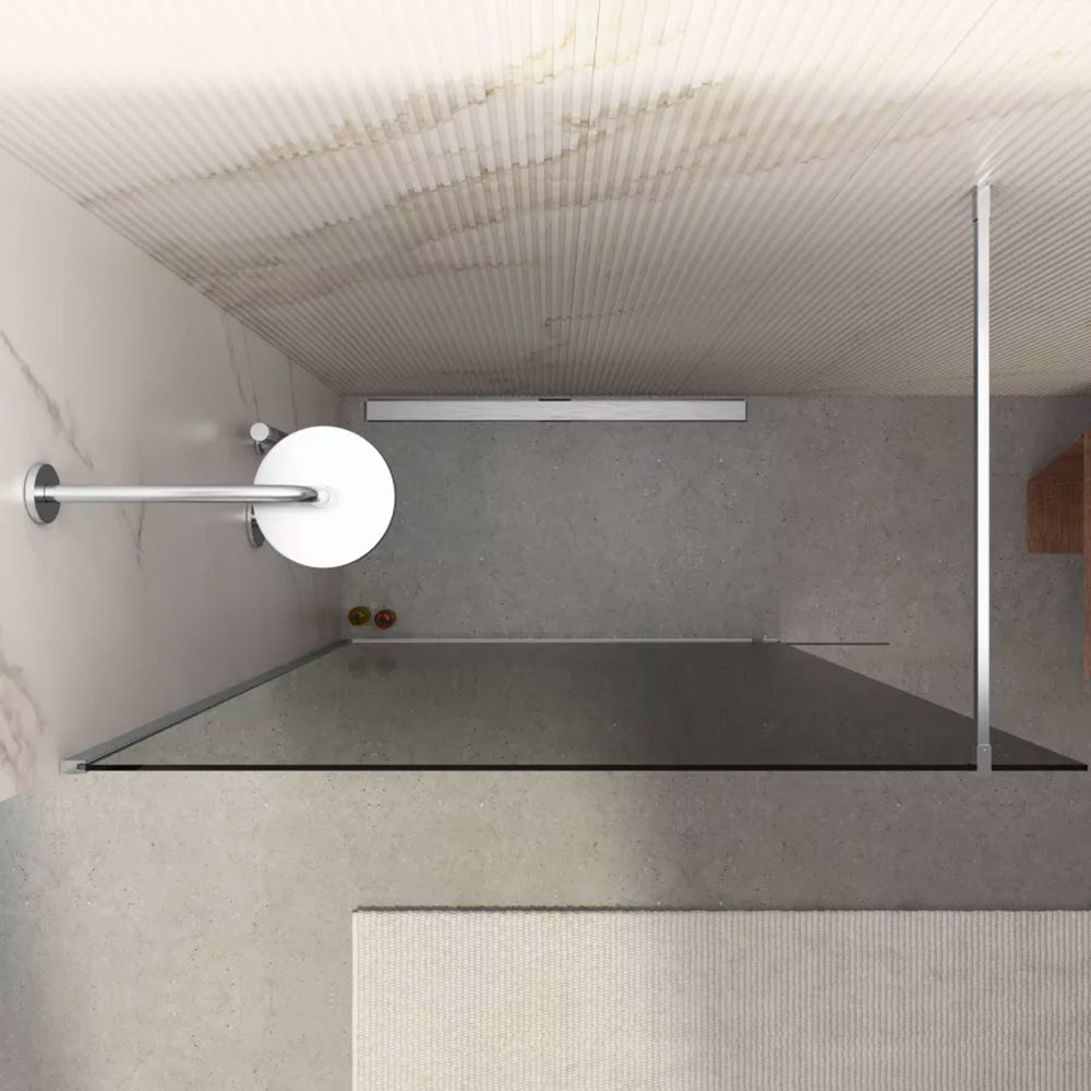 PARETE DOCCIA WALK-IN "ITACA" VETRO GREY Sp.6 mm PROFILO CROMO - img 5