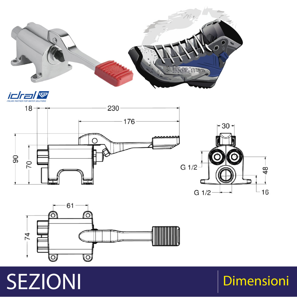 MISCELATORE PROGRESSIVO MONOPEDALE PER INSTALLAZIONE A PAVIMENTO - img 5