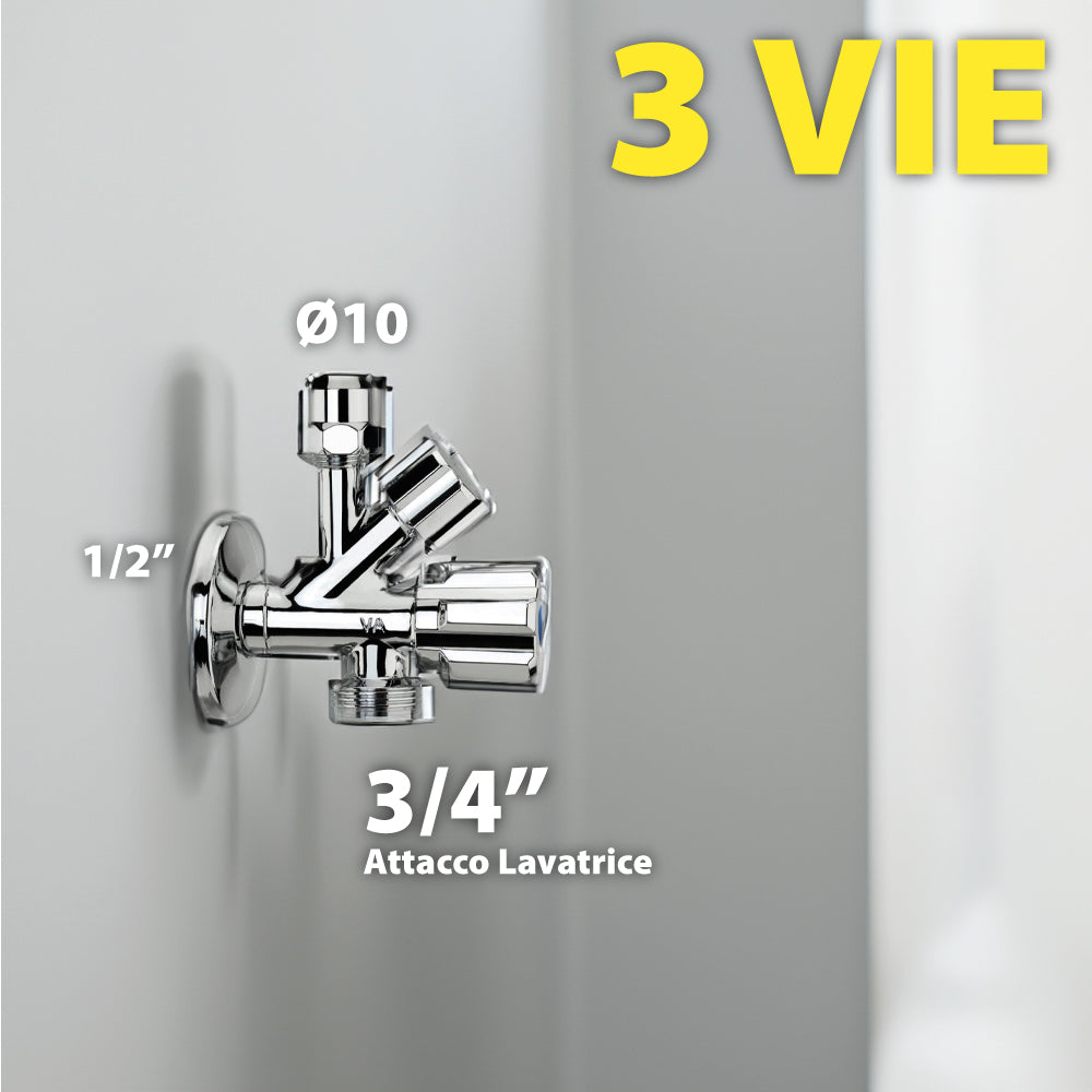 RUBINETTO SOTTOLAVABO COMBINATO LAVATRICE A 3 VIE - img 3