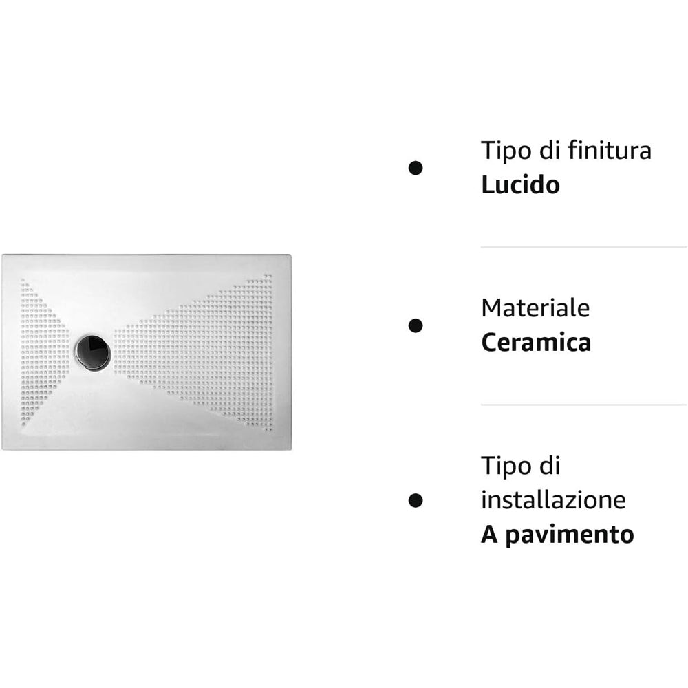 PIATTO DOCCIA IN CERAMICA "UP" H.3 BIANCO LUCIDO - img 4