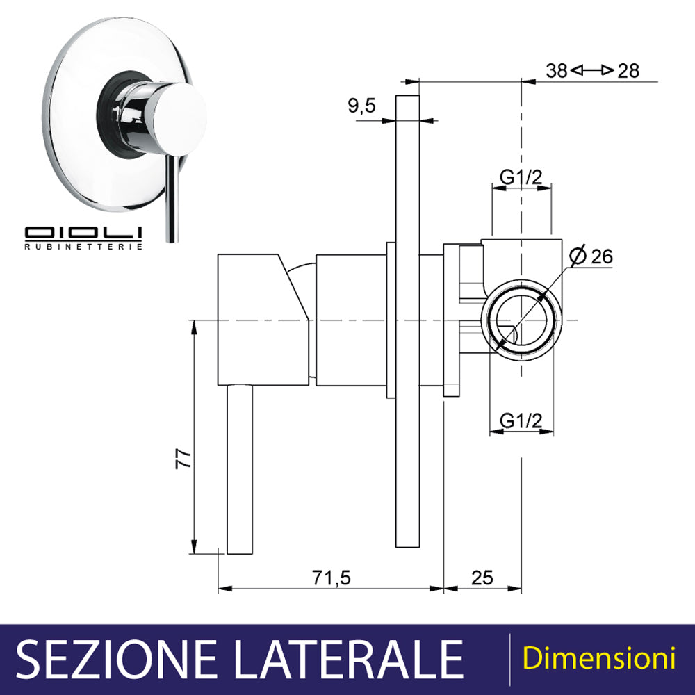 MISCELATORE DOCCIA INCASSO MICRO - img 3