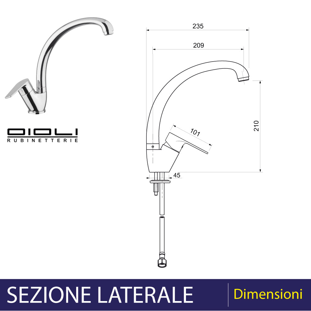MISCELATORE LAVELLO CUCINA KING CANNA SIMILFUSA - img 3