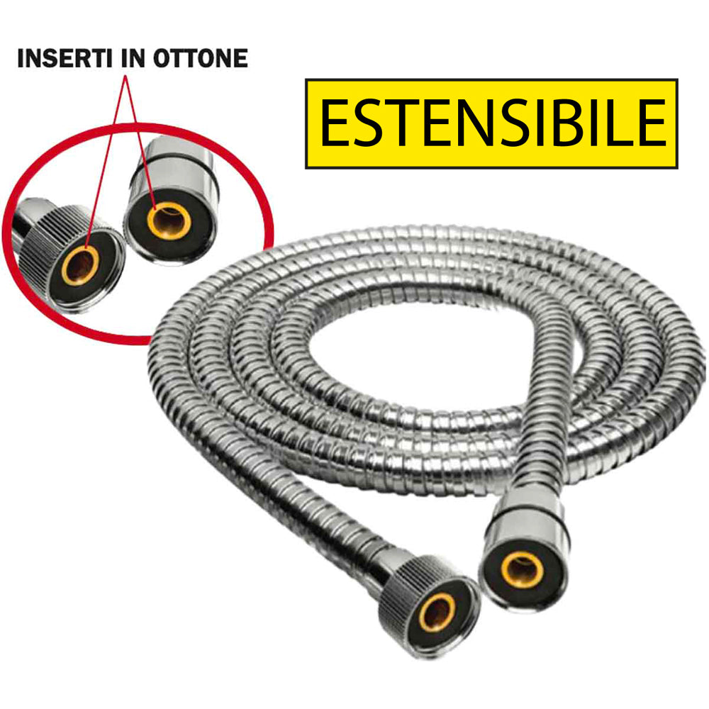 FLESSIBILE DOCCIA CONICO ESTENSIBILE IN ACCIAIO CROMATO - img 2
