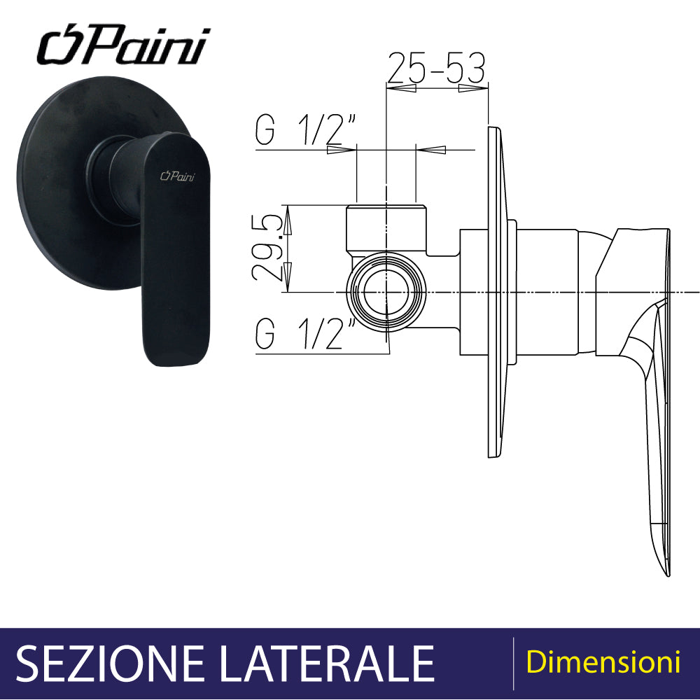 MISCELATORE DOCCIA INCASSO "NOVE" - img 4