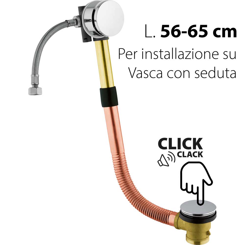 COLONNA DI SCARICO VASCA IN OTTONE CON BOCCA DI EROGAZIONE - img 4