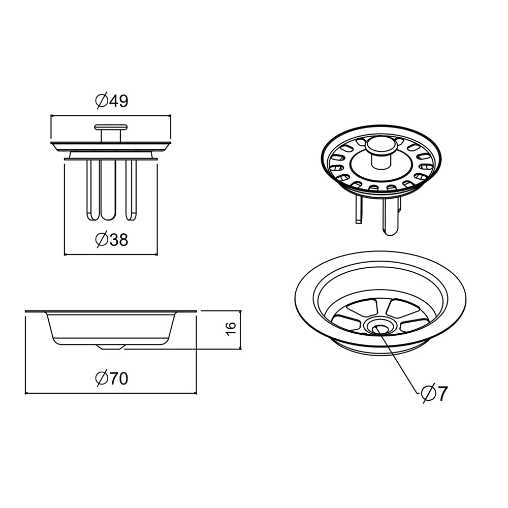 TAPPO A GRIGLIA PER LAVELLO CUCINA CON FORO Ø60 "TAP GRIL" - img 4