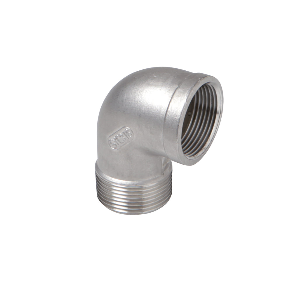 GOMITO A 90° FILETTATO MASCHIO/FEMMINA IN ACCIAIO INOX - img 2