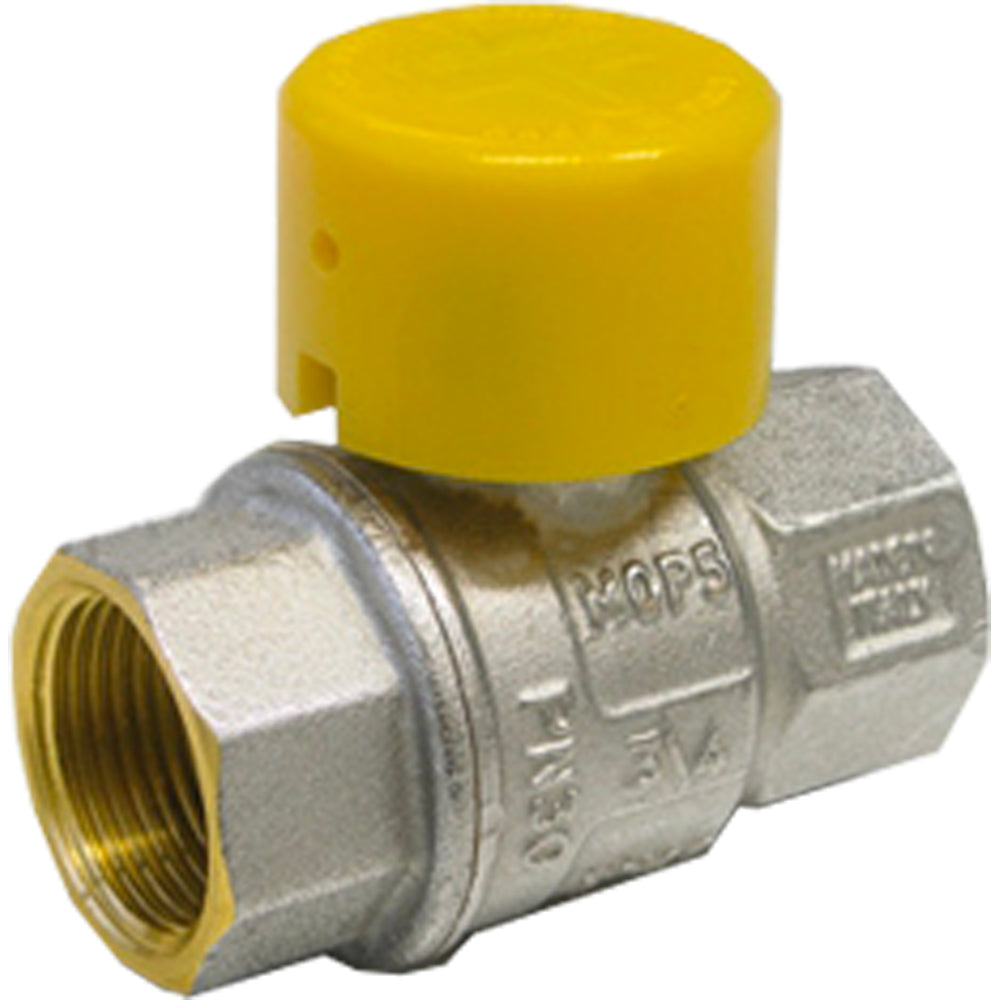 VALVOLA A SFERA GAS F/F CON LEVA PIOMBABILE E CAPPUCCIO GIALLO TIEMME - img 2